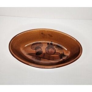 VINTAGE 1971 Los Angeles Potteries MCM Retro Ovenware Oval Bowl #602‎
